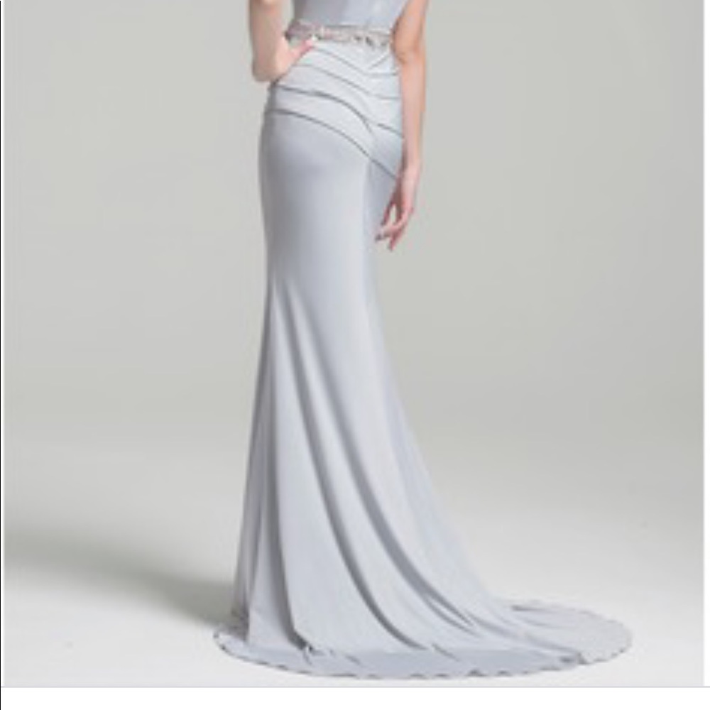 Formal - trumpet mermaid train silver blue - Picture 2 of 15